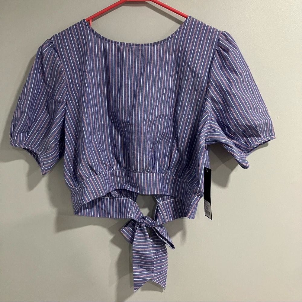 Striped Blue Crop Top